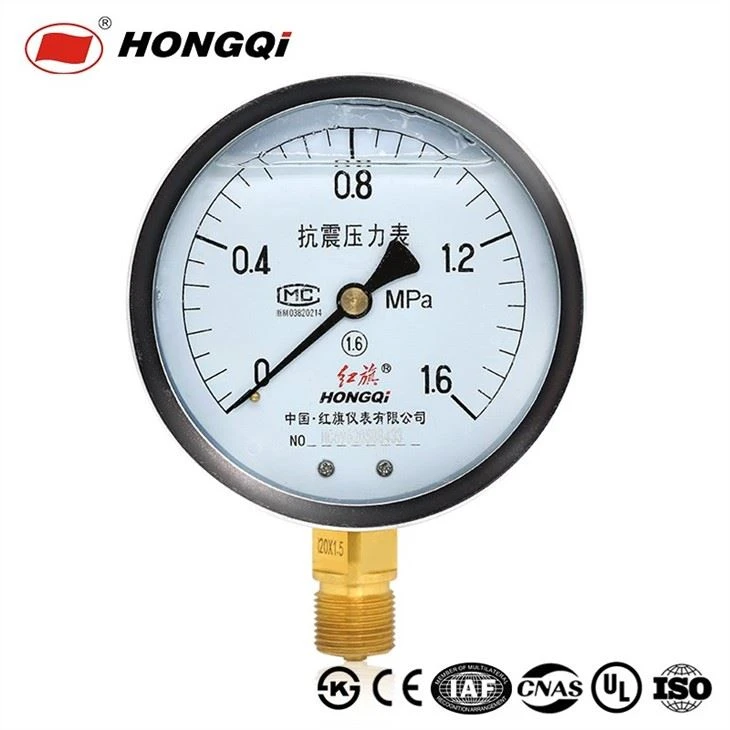 Shockproof Liquid Filled / Filled Oil Pressure Gauge